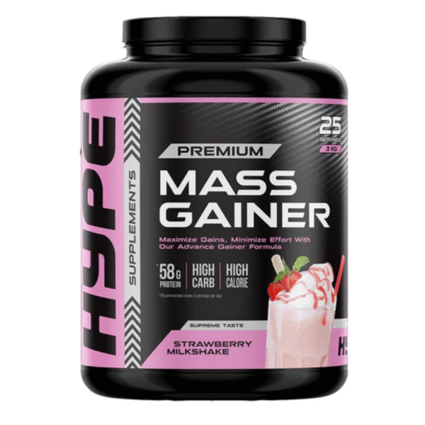 Hype Premium Mass Gainer (Strawberry Milkshake) 3Kg In Pakistan